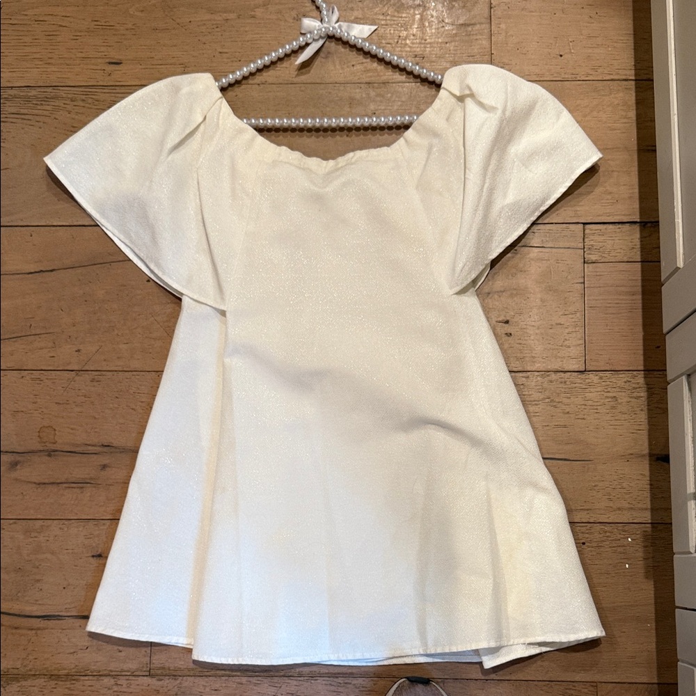 Elegant White Halston shimmer Dress